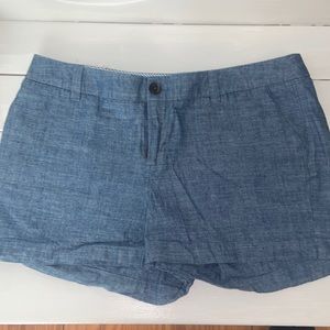 Denim linen shorts